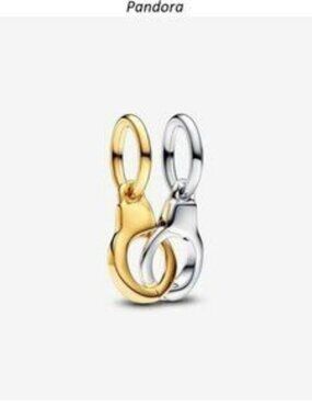 Authentic Openable and Splittable Handcuffs Dangle Pandora Charm